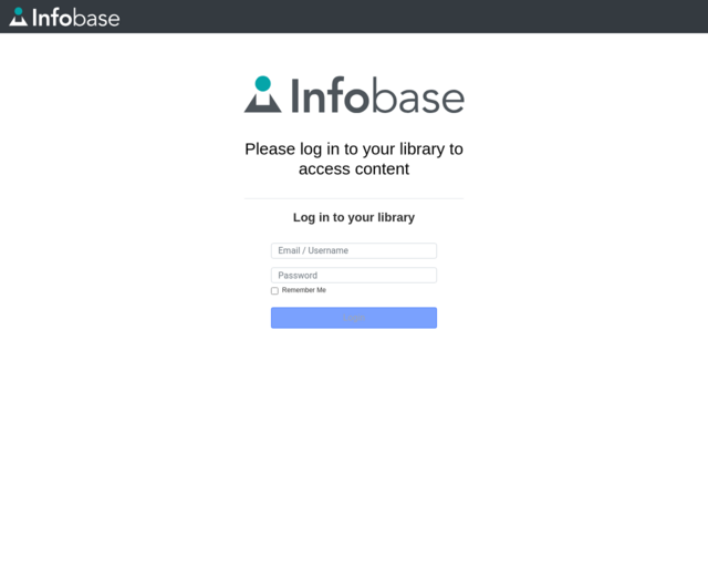 Screenshot of the Infobase Credo website