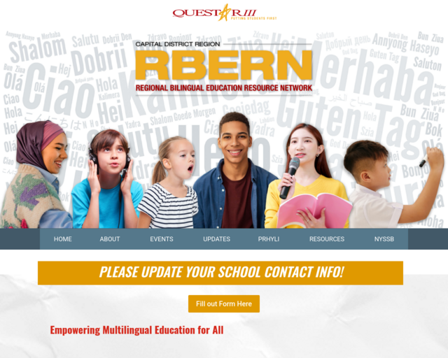Screenshot of the RBERN website