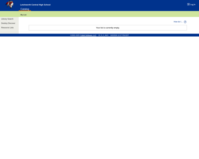 Screenshot of the Letchworth MS Print Books website