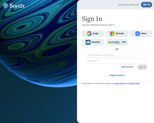 Screenshot of the Sooth.fyi website