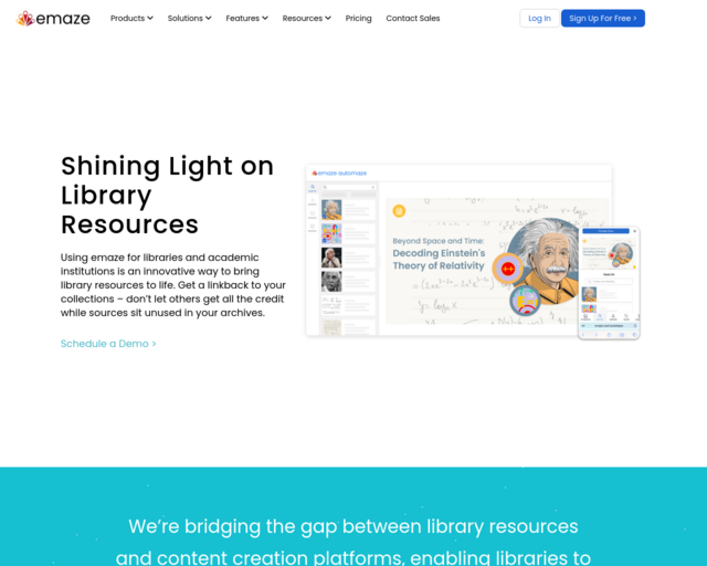 Screenshot of the emaze website