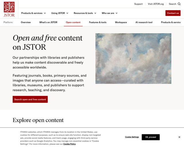 Screenshot of the JSTOR website