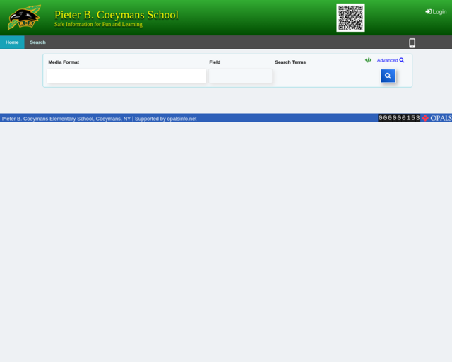 Screenshot of the OPAC website