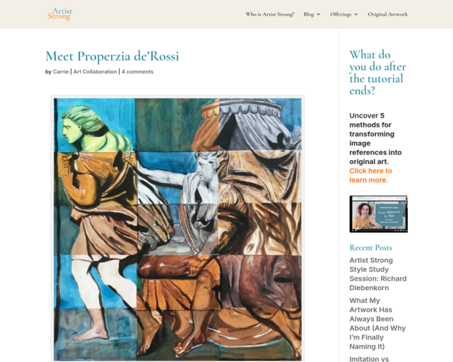 Screenshot of the Biography website