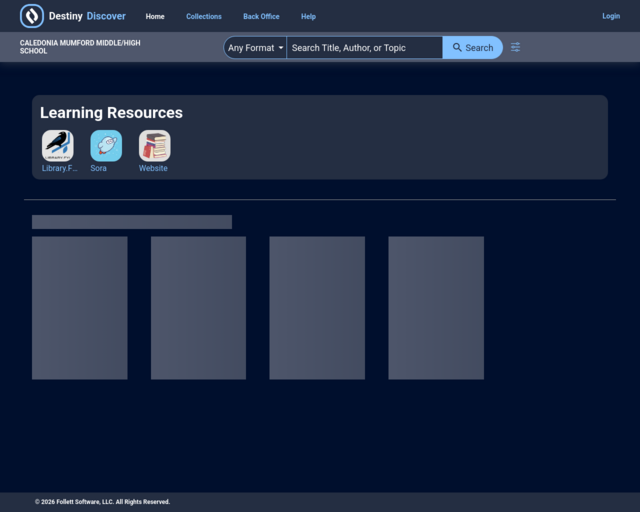 Screenshot of the OPAC website
