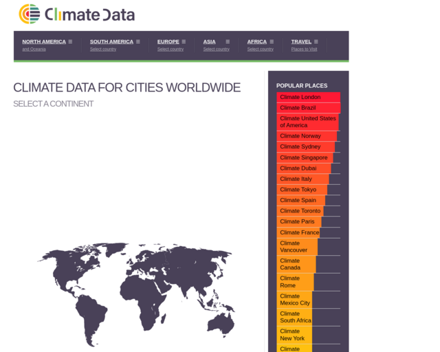 Screenshot of the Climate-Data.org website