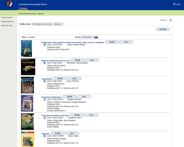 Screenshot of the Letchworth eBooks website