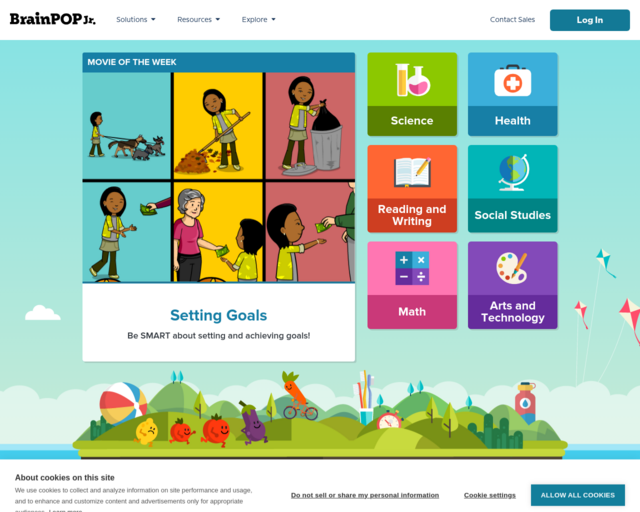Screenshot of the BrainPOP Jr. website