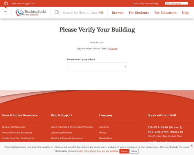 Screenshot of the TeachingBooks website