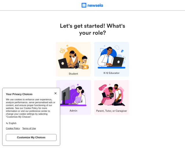 Screenshot of the NewsELA website