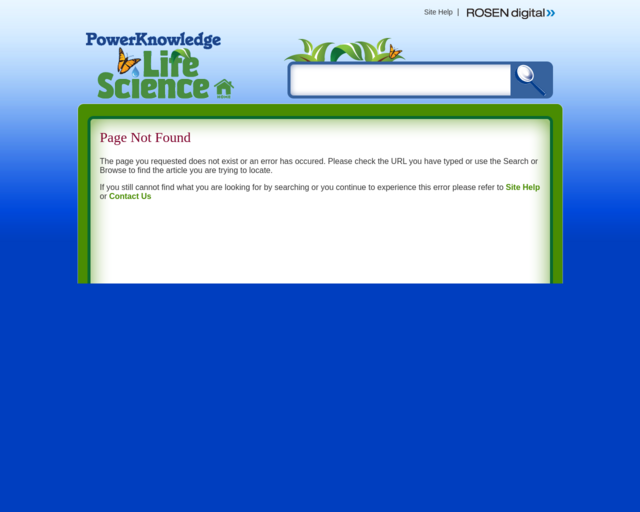 Screenshot of the Power Knowledge Life Science: Fish & Other Creatures website