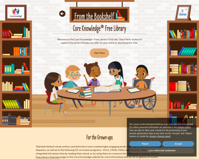Screenshot of the Core Knowledge Library website