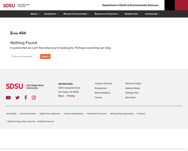 Screenshot of the How Volcanoes Work (Dept. of Geologic Sciences San Diego State University) website