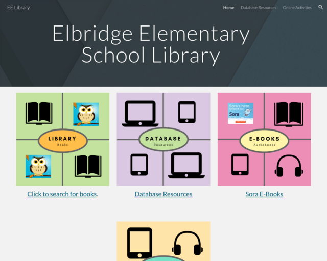 Screenshot of the Library Webpage website