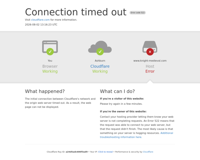 Screenshot of the Knights website
