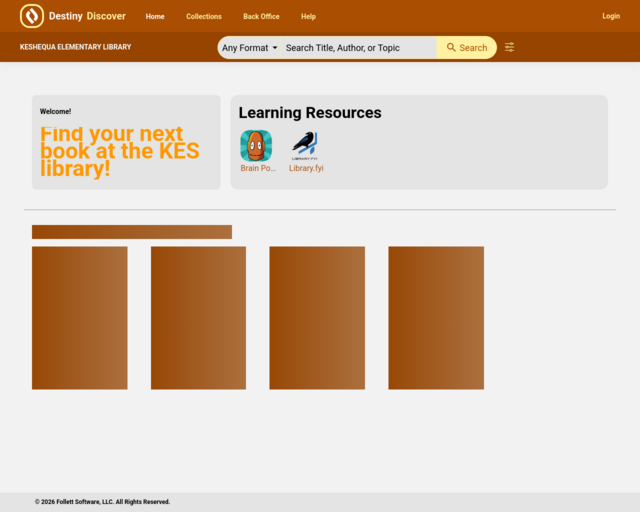 Screenshot of the OPAC website
