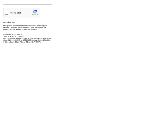 Screenshot of the Images of Musical Instruments website