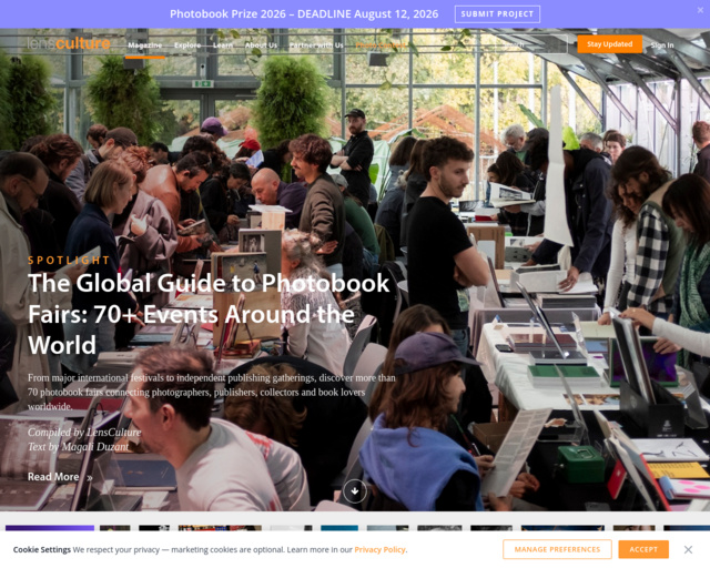 Screenshot of the Lens Culture website