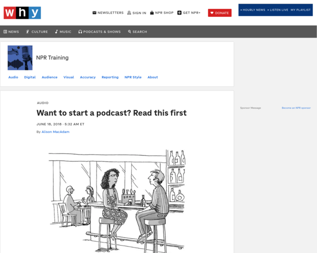 Screenshot of the Want to start a Podcast: Read this First website