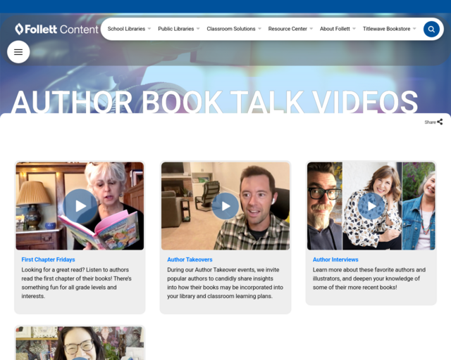 Screenshot of the Titlewave: Author Book Talks website