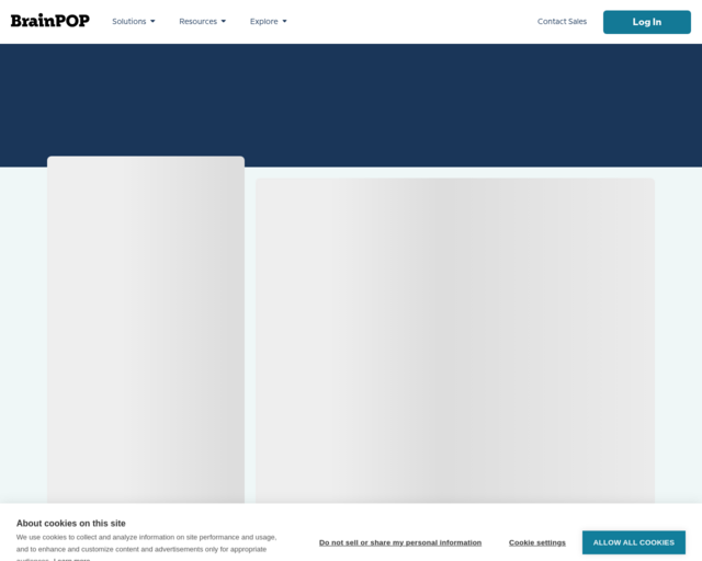 Screenshot of the Tundra  BrainPop website