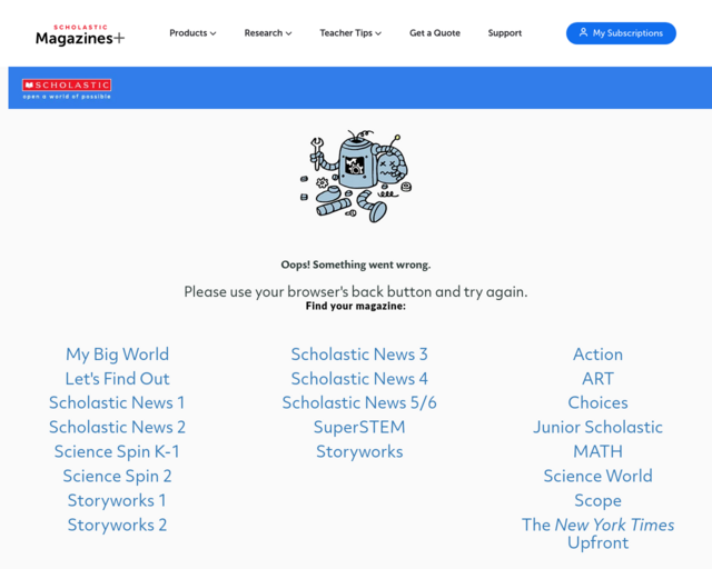 Screenshot of the Scholastic Civics 2020 - Could you Pass the U.S. Citizenship Test? website