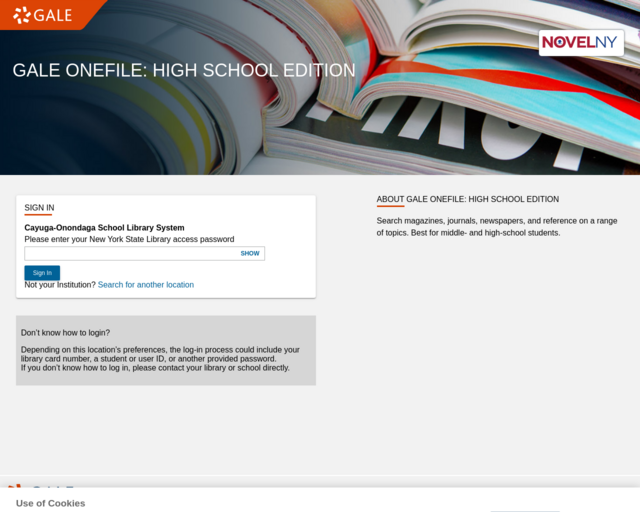 Screenshot of the Gale HS Context website