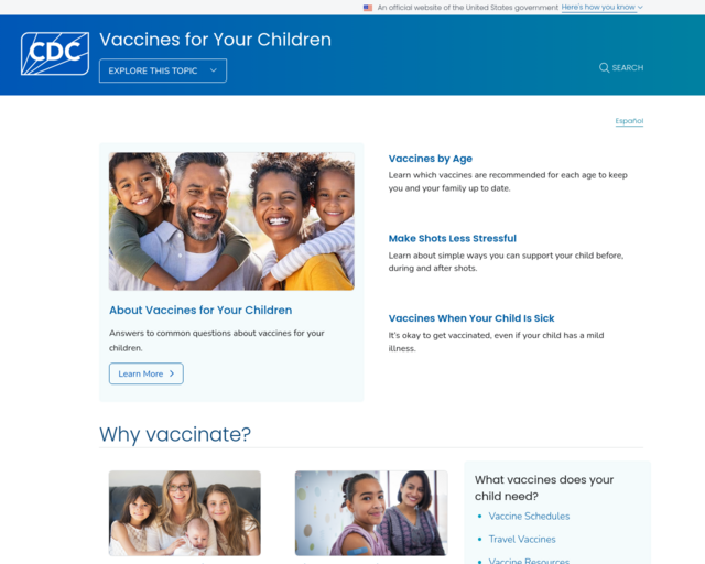Screenshot of the Diseases You Almost Forgot About (Thanks to Vaccines) website