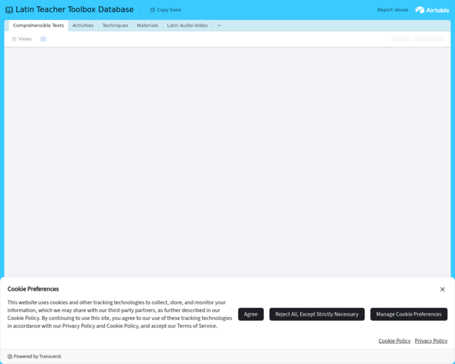 Screenshot of the Mille Noctes (LTT) website