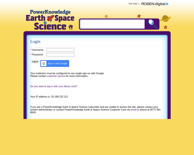 Screenshot of the Power Knowledge Earth & Space Science: Weather website