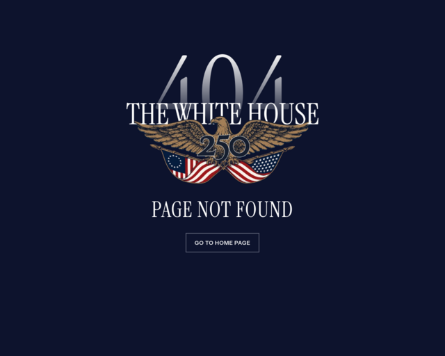 Screenshot of the The White House website