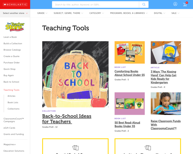 Screenshot of the Scholastic Immigration website