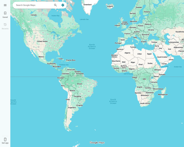 Screenshot of the Google Maps website