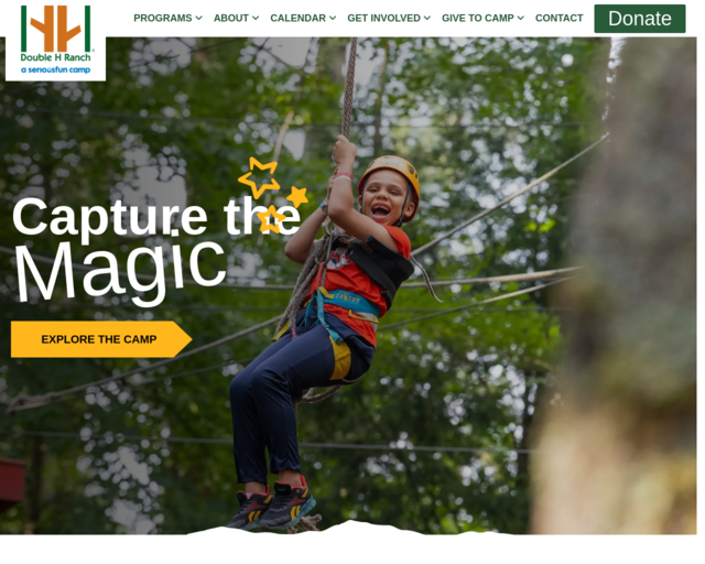 Screenshot of the Double H Camp website