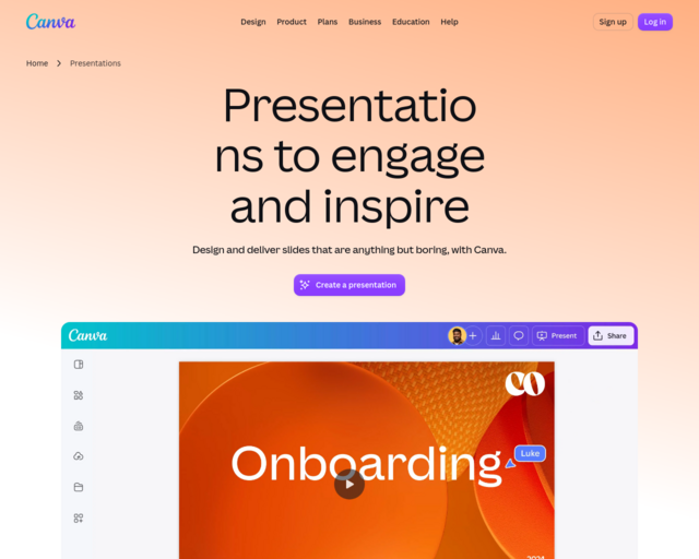 Screenshot of the Canva website