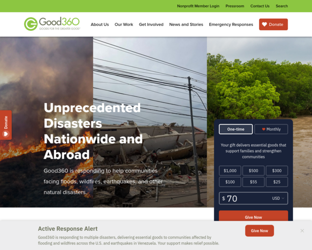 Screenshot of the Good 360 website