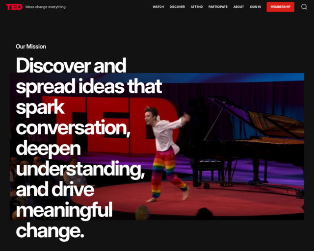Screenshot of the Ted.com website
