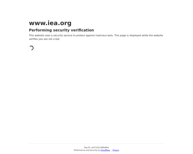 Screenshot of the International Energy Agency website