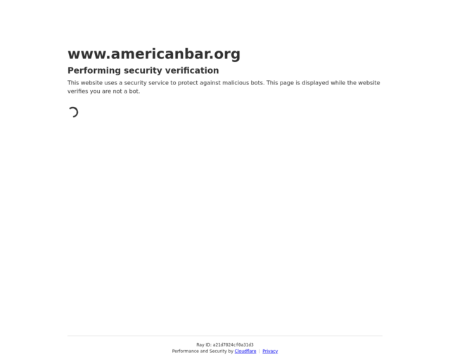 Screenshot of the American Bar Association website