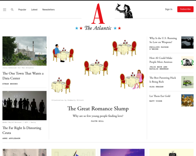Screenshot of the The Atlantic website