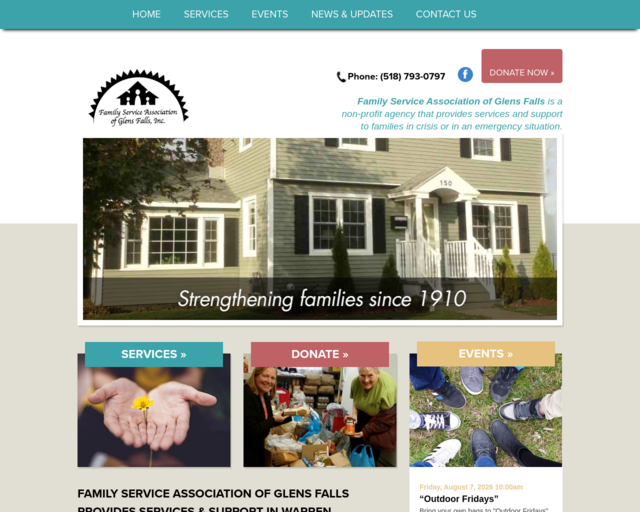 Screenshot of the Family Service Association website