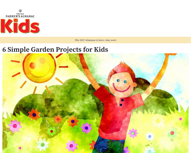Screenshot of the Old Farmer's Almanac - Garden Projects website
