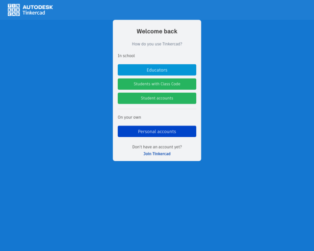Screenshot of the Tinkercad- 3D design website