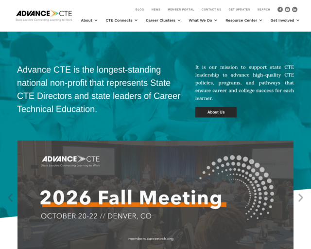 Screenshot of the Advance CTE / Career Tech website